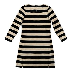 Theory Dress Womens Size Petite Short Striped Shift Sheath Classic Nautical Knee